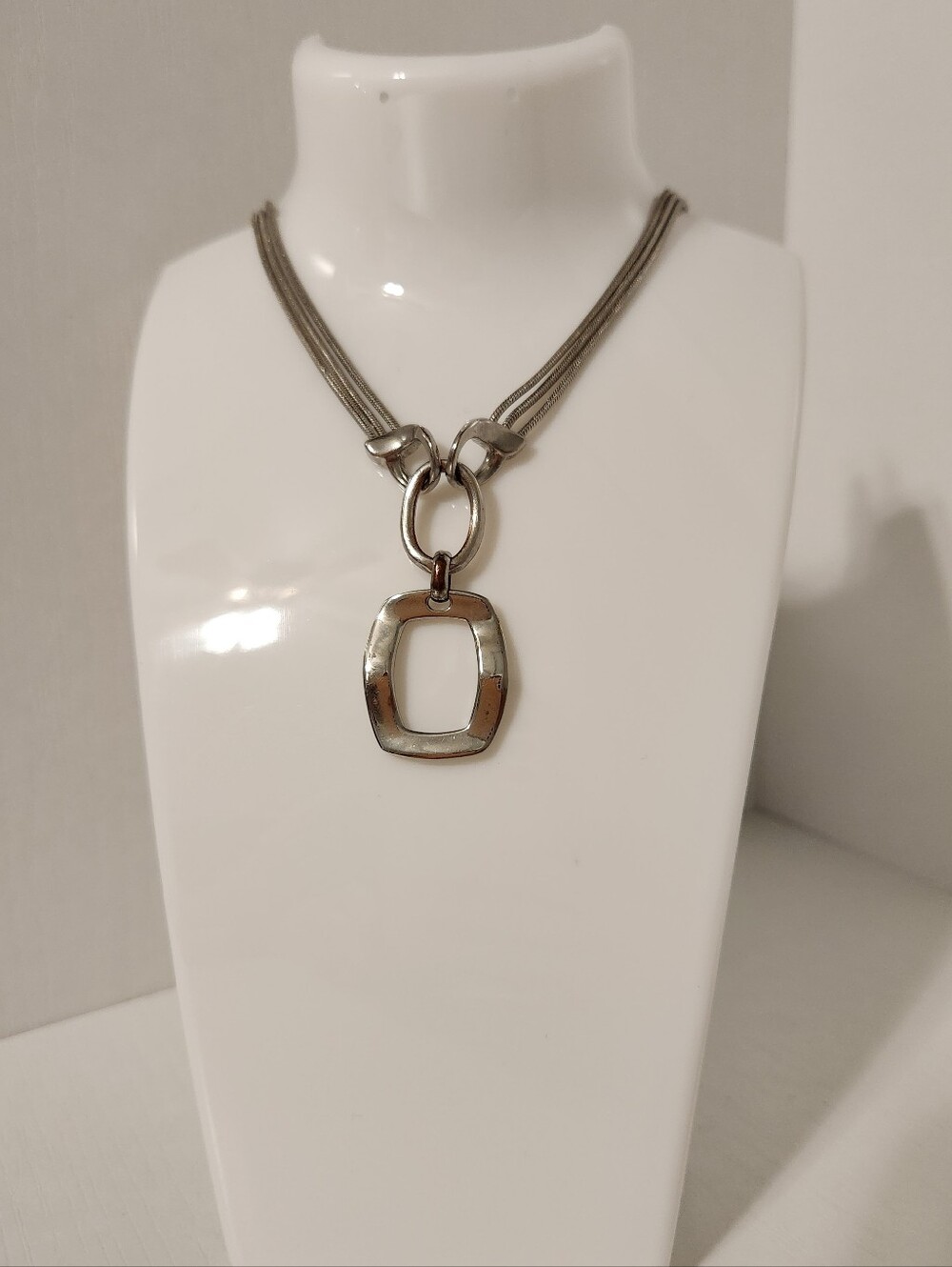 Lia Sophia Silver Geometric Pendant Necklace - Women Jewelry